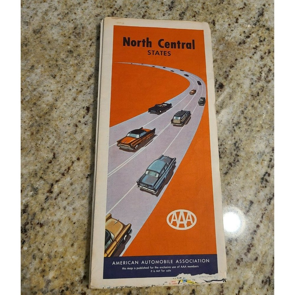 1957 AAA South Central States Vintage Road Map Canada Manitoba Saskatchewan